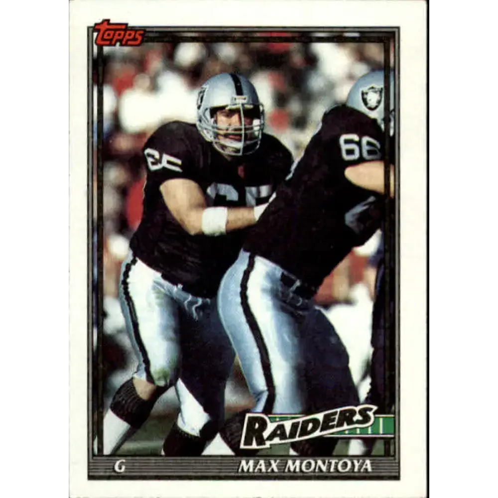1991 Topps #100 Max Montoya NM-MT Los Angeles Raiders Football Card - Football Card Single