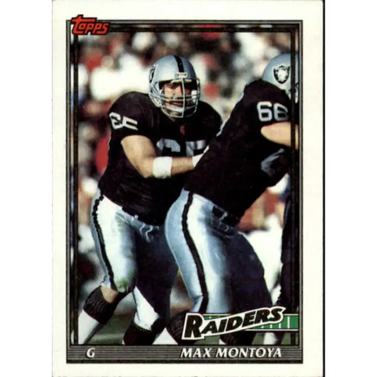 1991 Topps #100 Max Montoya NM-MT Los Angeles Raiders Football Card - Football Card Single