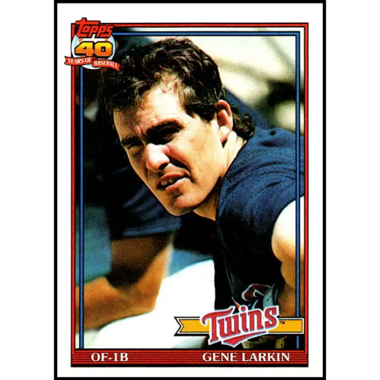 1991 Topps #102 Gene Larkin NM-MT Minnesota Twins Baseball Card - Baseball Card Single