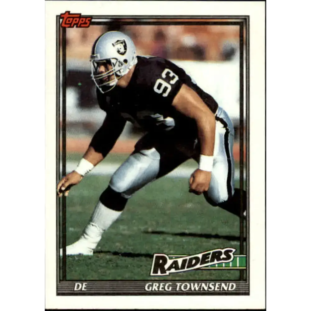 1991 Topps #102 Greg Townsend NM-MT Los Angeles Raiders Football Card - Football Card Single