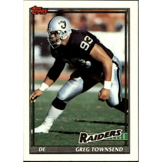 1991 Topps #102 Greg Townsend NM-MT Los Angeles Raiders Football Card - Football Card Single
