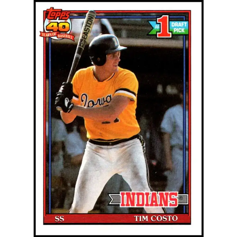 1991 Topps #103 Tim Costo NM-MT RC Rookie Cleveland Indians Baseball Card - Baseball Card Single