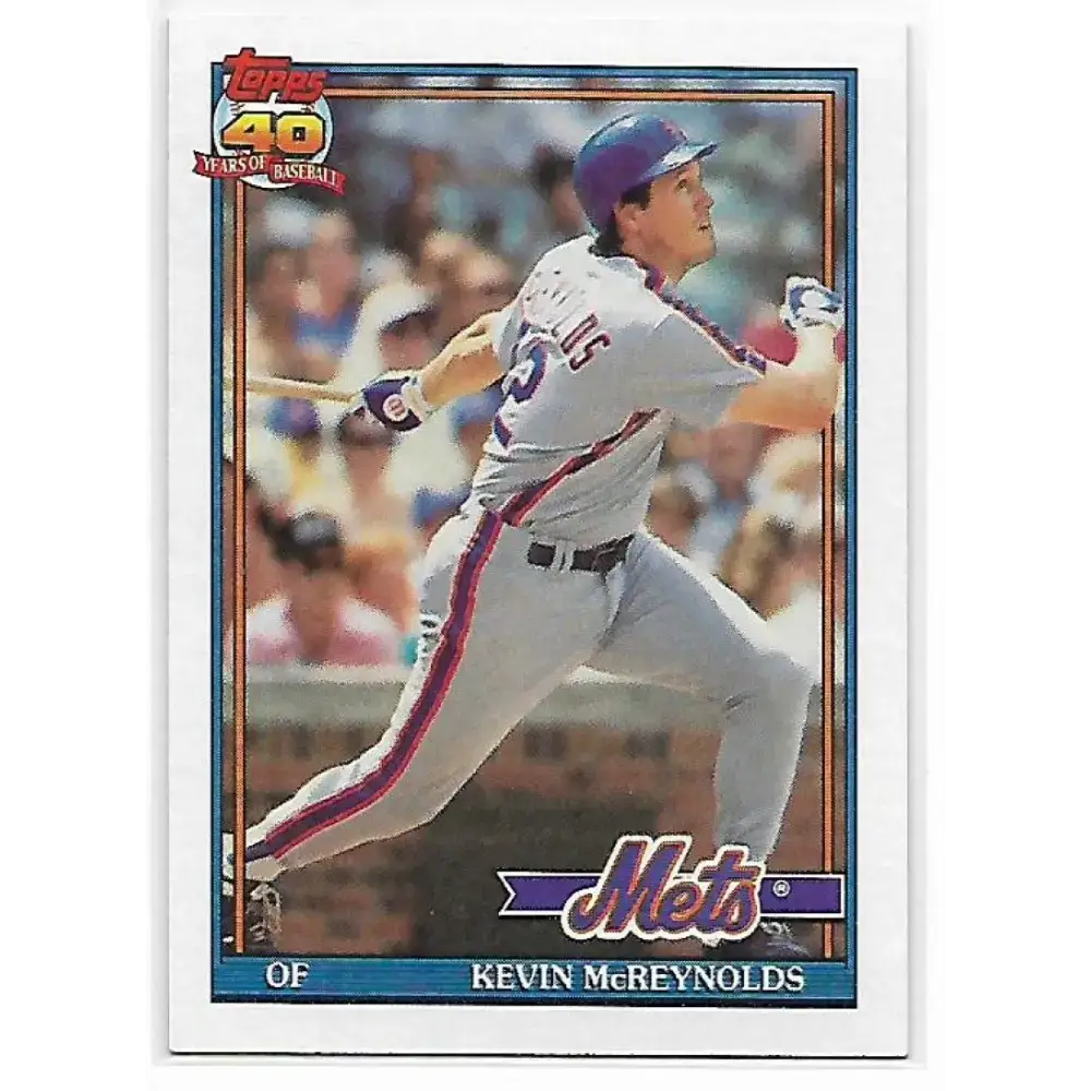 1991 Topps #105 Kevin McReynolds NM-MT New York Mets Baseball Card - Baseball Card Single