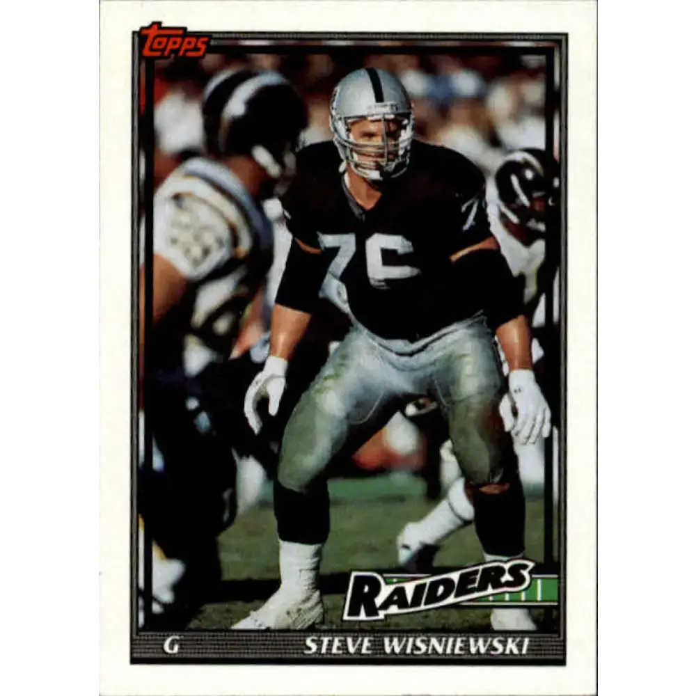 1991 Topps #105 Steve Wisniewski NM-MT Los Angeles Raiders Football Card - Football Card Single