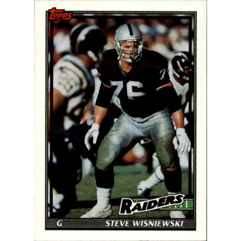 1991 Topps #105 Steve Wisniewski NM-MT Los Angeles Raiders Football Card - Football Card Single