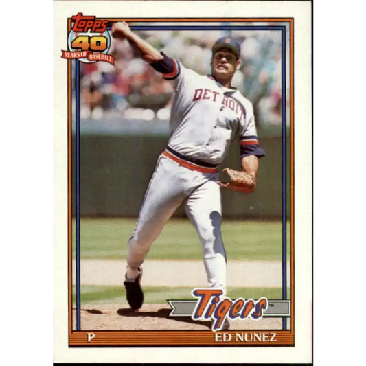1991 Topps #106 Edwin Nunez NM-MT Detroit Tigers Baseball Card - Baseball Card Single