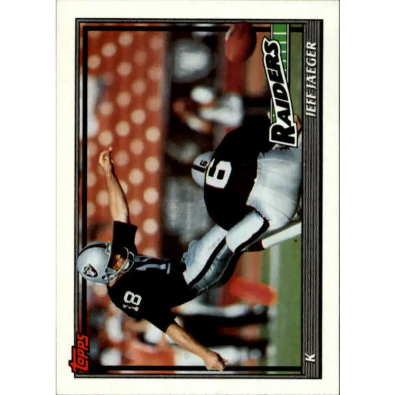 1991 Topps #106 Jeff Jaeger NM-MT Los Angeles Raiders Football Card - Football Card Single