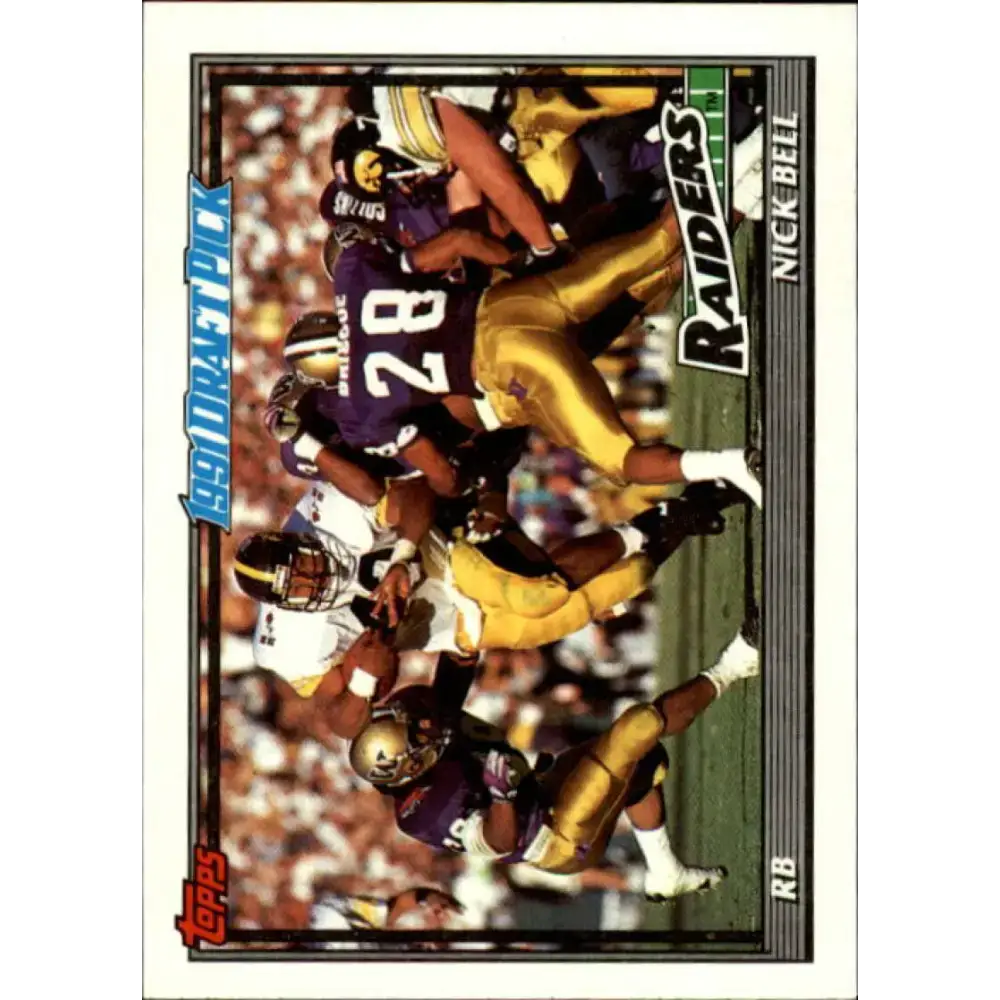 1991 Topps #107 Nick Bell NM-MT RC Rookie Los Angeles Raiders Football Card - Football Card Single