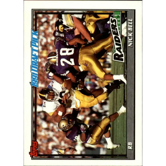 1991 Topps #107 Nick Bell NM-MT RC Rookie Los Angeles Raiders Football Card - Football Card Single