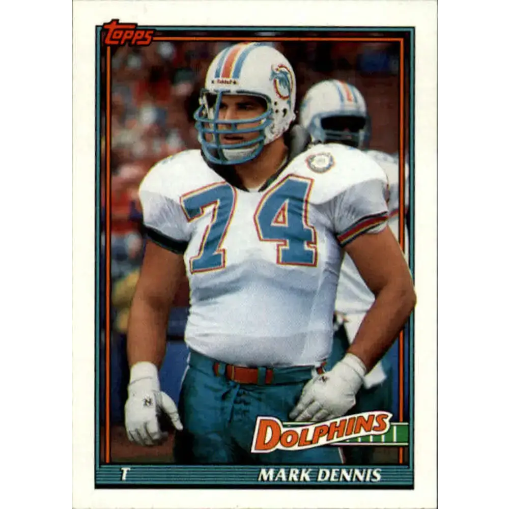 1991 Topps #108 Mark Dennis NM-MT RC Rookie Miami Dolphins Football Card