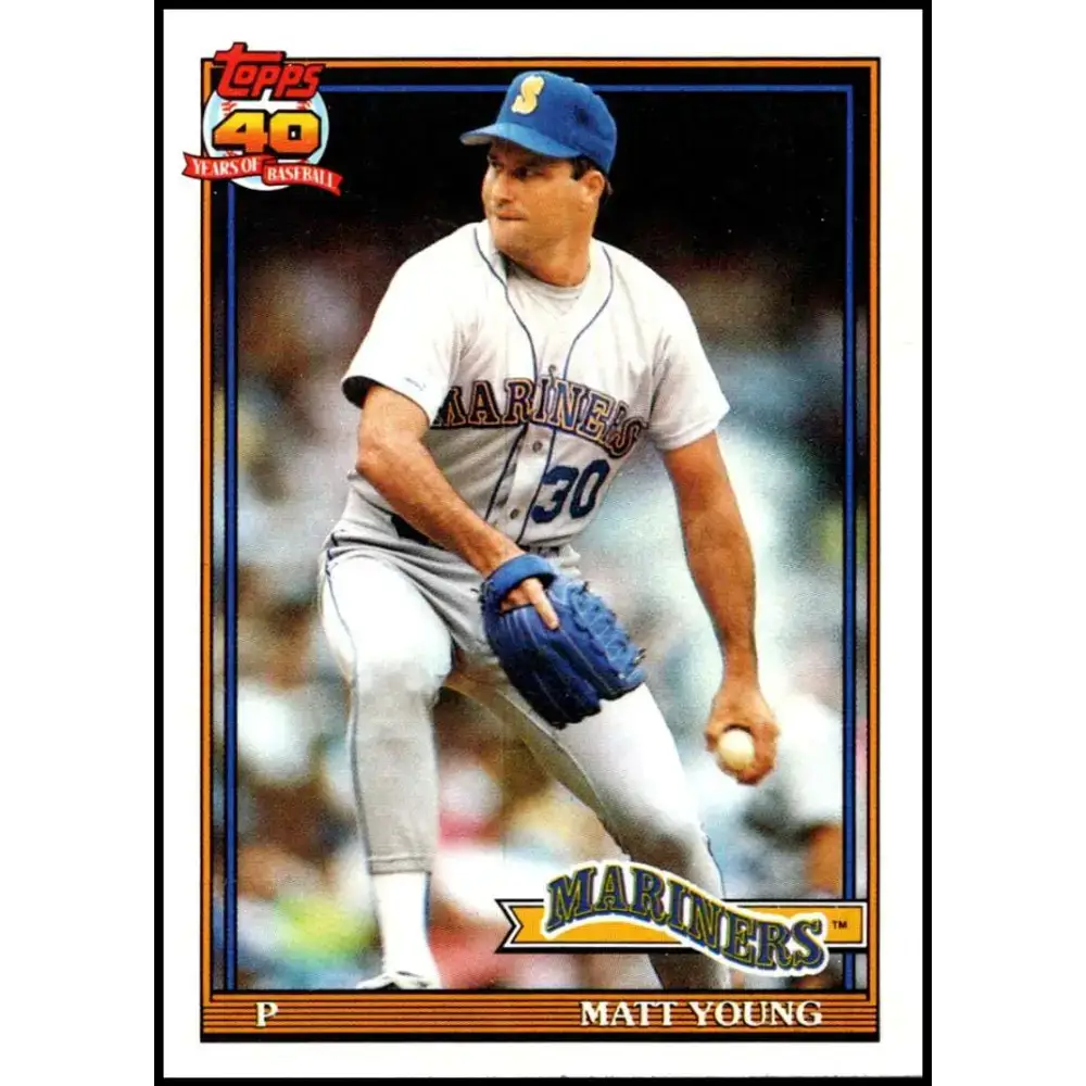 1991 Topps #108 Matt Young NM-MT Seattle Mariners Baseball Card - Baseball Card Single