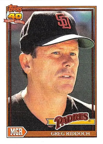 1991 Topps #109 Greg Riddoch NM-MT Padres MG - Baseball Card Single