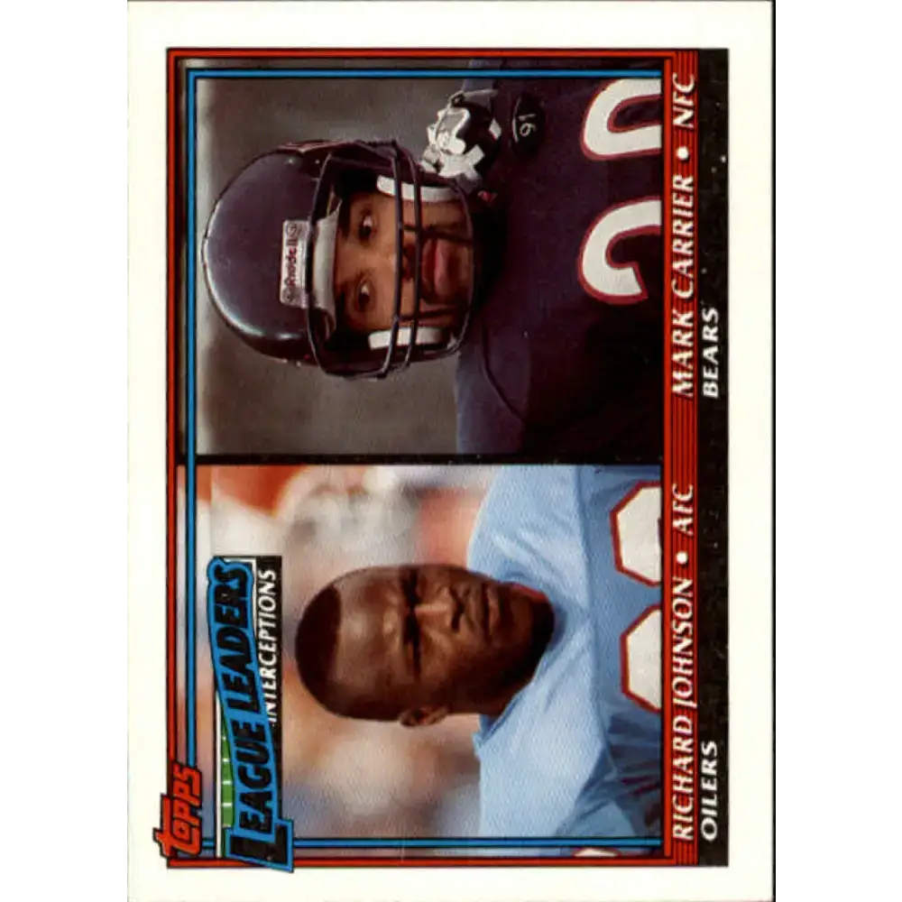 1991 Topps #11 Richard Johnson/Mark Carrier NM-MT Houston Oilers/Chicago Bears Football Card - Football Card Single