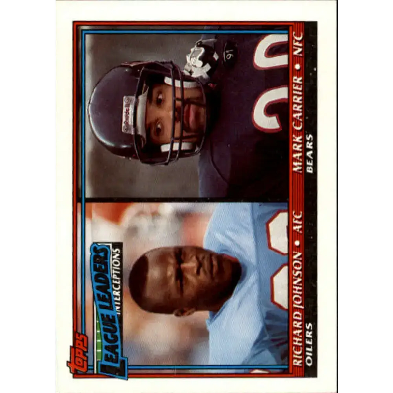1991 Topps #11 Richard Johnson/Mark Carrier NM-MT Houston Oilers/Chicago Bears Football Card - Football Card Single