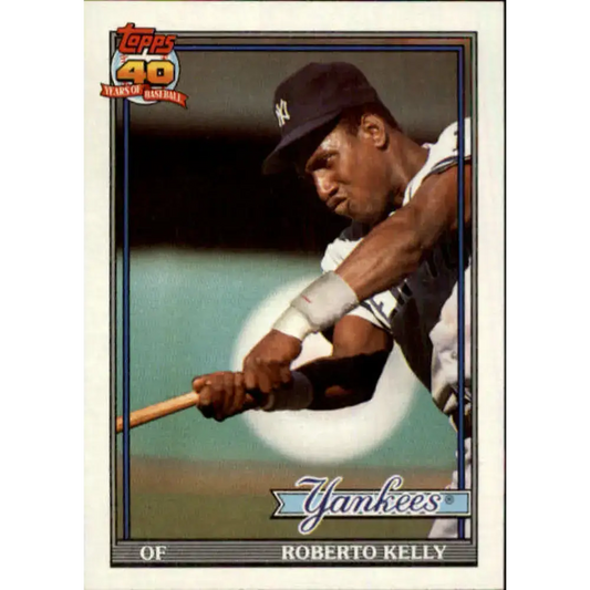 1991 Topps #11 Roberto Kelly NM-MT New York Yankees Baseball Card - Baseball Card Single