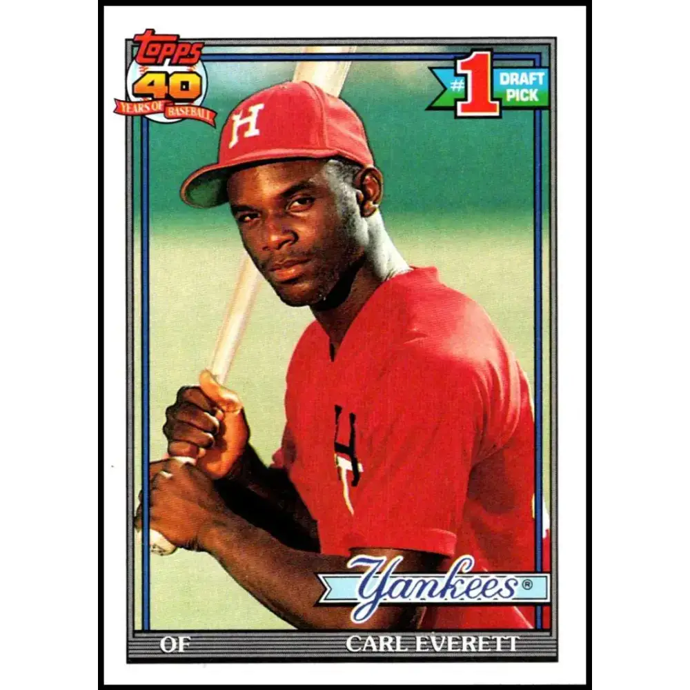 1991 Topps #113 Carl Everett NM-MT RC Rookie New York Yankees Baseball Card - Baseball Card Single