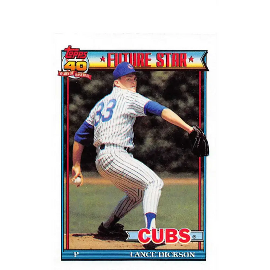 1991 Topps #114 Lance Dickson NM-MT RC Rookie Chicago Cubs Baseball Card - Baseball Card Single