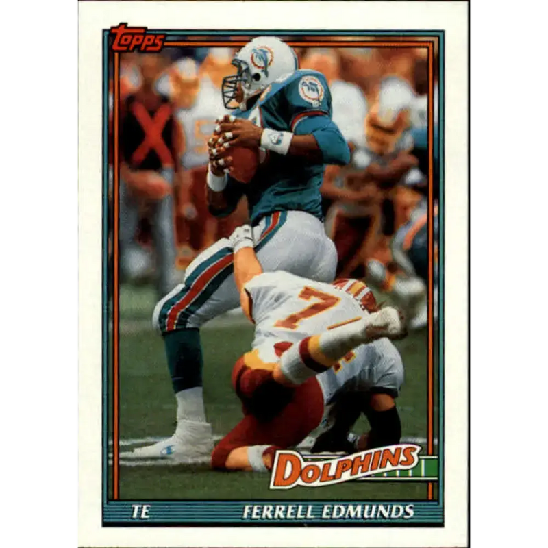 1991 Topps #115 Ferrell Edmunds NM-MT Miami Dolphins Football Card - Football Card Single