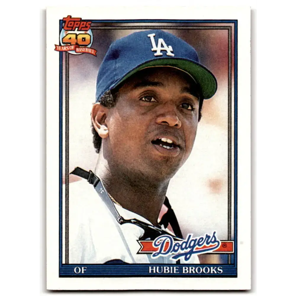 1991 Topps #115 Hubie Brooks NM-MT Los Angeles Dodgers Baseball Card - Baseball Card Single