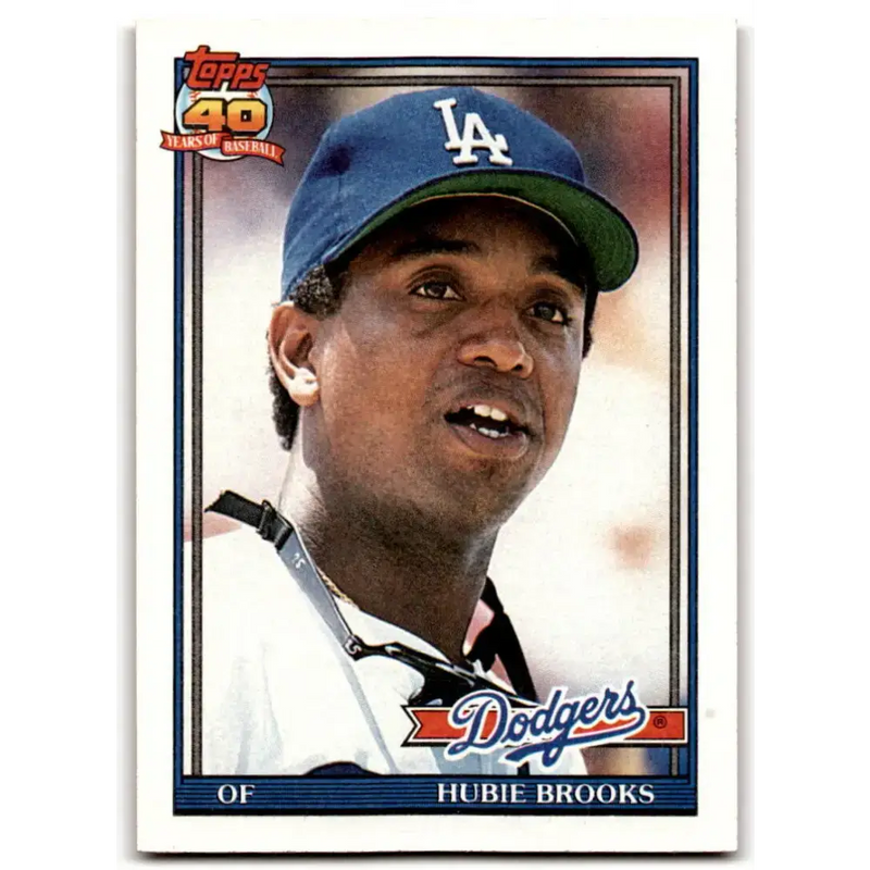 1991 Topps #115 Hubie Brooks NM-MT Los Angeles Dodgers Baseball Card - Baseball Card Single