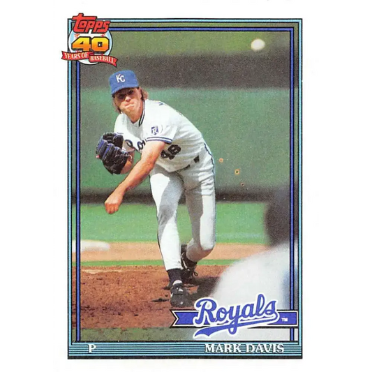 1991 Topps #116 Mark Davis NM-MT Kansas City Royals Baseball Card - Baseball Card Single