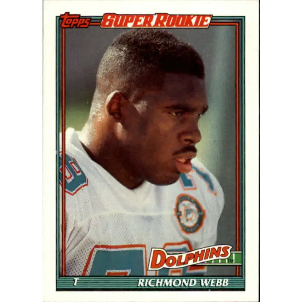 1991 Topps #117 Richmond Webb NM-MT RC Rookie Miami Dolphins Football Card - Football Card Single