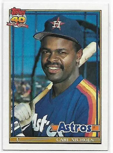 1991 Topps #119 Carl Nichols NM-MT Astros - Baseball Card Single