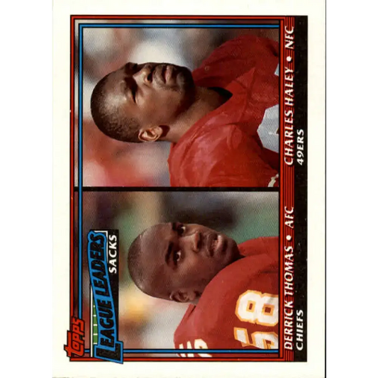 1991 Topps #12 Derrick Thomas/Charles Haley NM-MT Kansas City Chiefs/San Francisco 49ers Football Card - Football Card