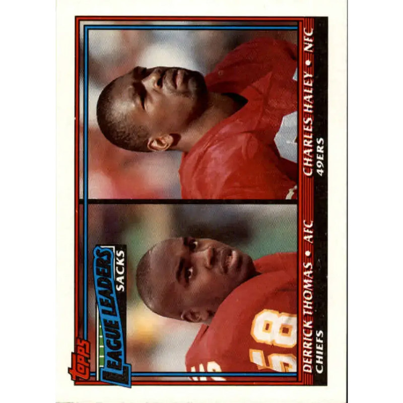 1991 Topps #12 Derrick Thomas/Charles Haley NM-MT Kansas City Chiefs/San Francisco 49ers Football Card - Football Card
