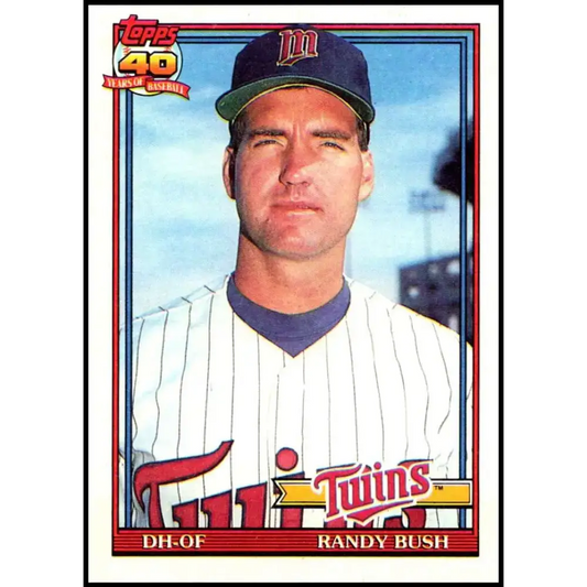 1991 Topps #124 Randy Bush NM-MT Minnesota Twins Baseball Card - Baseball Card Single