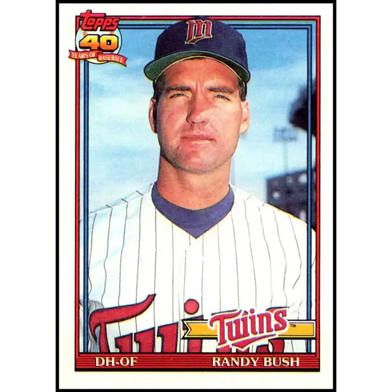1991 Topps #124 Randy Bush NM-MT Minnesota Twins Baseball Card - Baseball Card Single