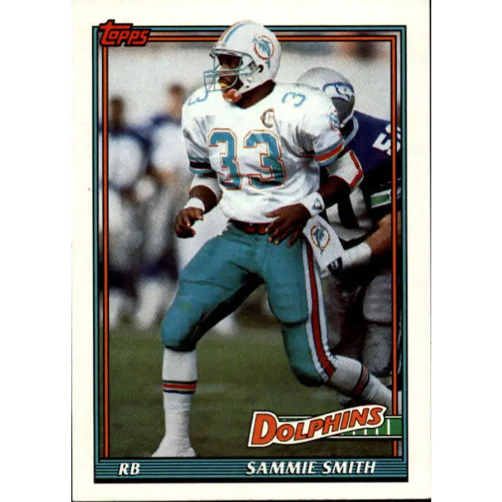 1991 Topps #124 Sammie Smith NM-MT Miami Dolphins Football Card - Football Card Single