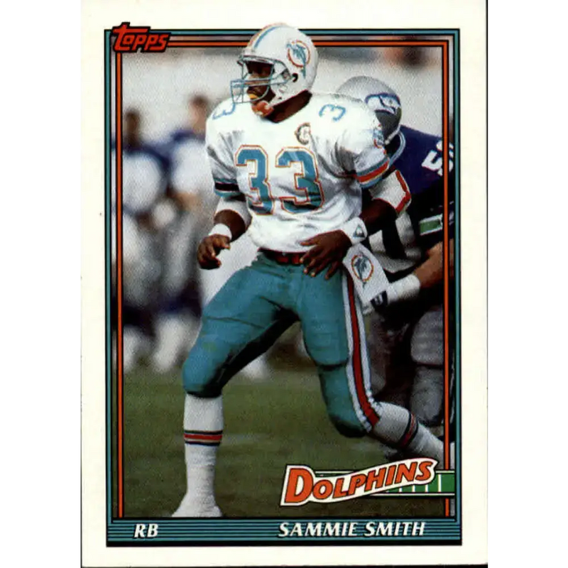 1991 Topps #124 Sammie Smith NM-MT Miami Dolphins Football Card - Football Card Single