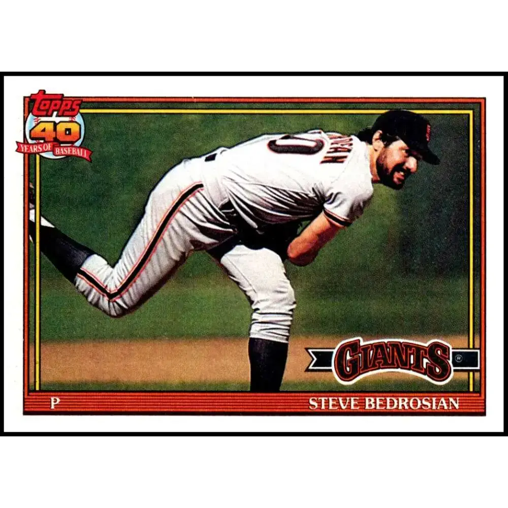 1991 Topps #125 Steve Bedrosian NM-MT San Francisco Giants Baseball Card - Baseball Card Single