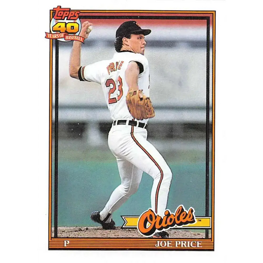 1991 Topps #127 Joe Price NM-MT Baltimore Orioles Baseball Card - Baseball Card Single