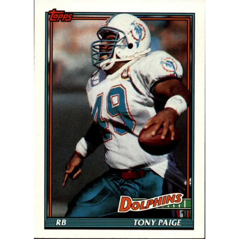 1991 Topps #127 Tony Paige NM-MT Miami Dolphins Football Card - Football Card Single