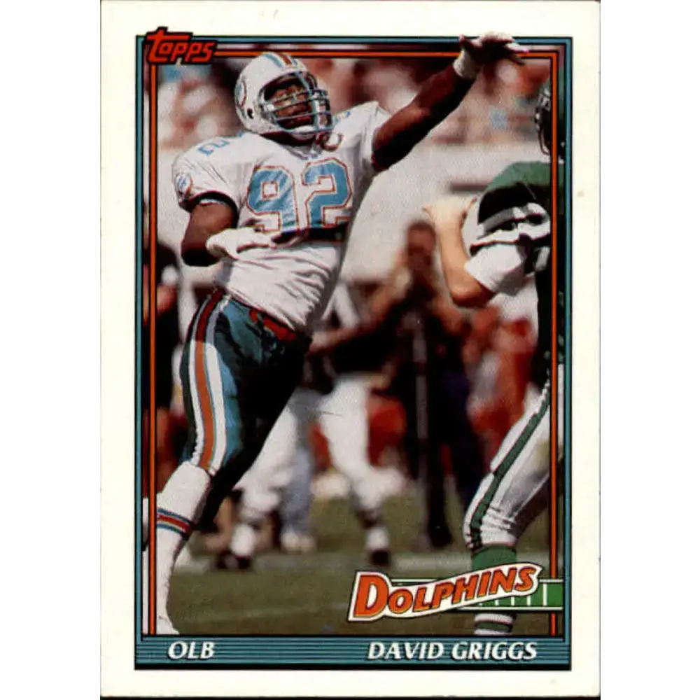 1991 Topps #128 David Griggs NM-MT Miami Dolphins Football Card - Football Card Single