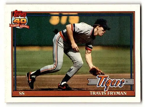 1991 Topps #128 Travis Fryman Detroit Tigers Baseball Cards ID:53053 - Baseball Card Single