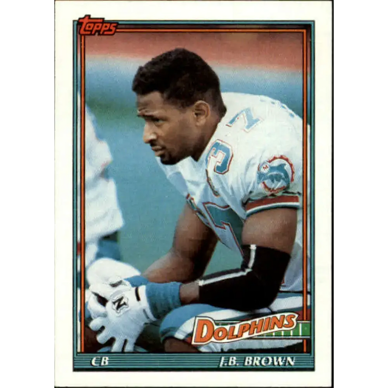 1991 Topps #129 J.B. Brown NM-MT Miami Dolphins Football Card - Football Card Single