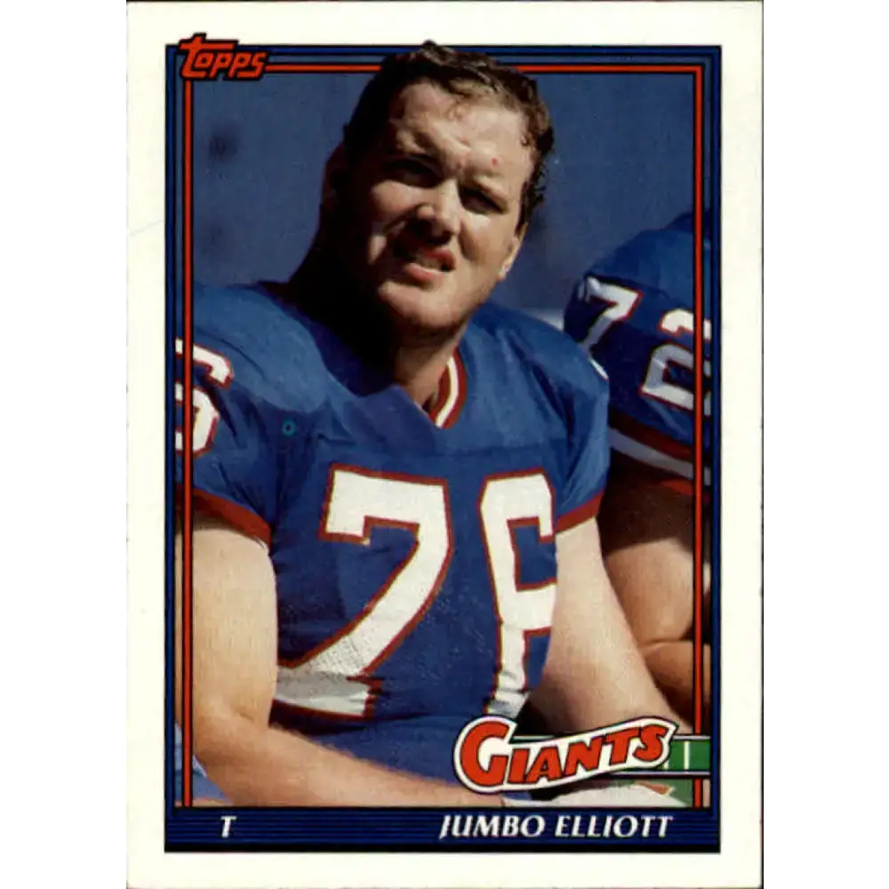 1991 Topps #13 Jumbo Elliott NM-MT New York Giants Football Card - Football Card Single