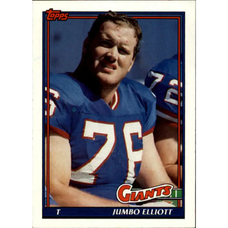 1991 Topps #13 Jumbo Elliott NM-MT New York Giants Football Card - Football Card Single