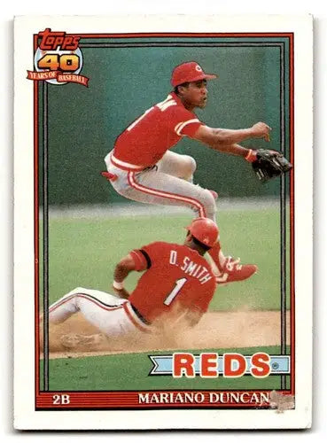 1991 Topps #13 Mariano Duncan Cincinnati Reds Baseball Cards EX/NM ID:54894 - Baseball Card Single