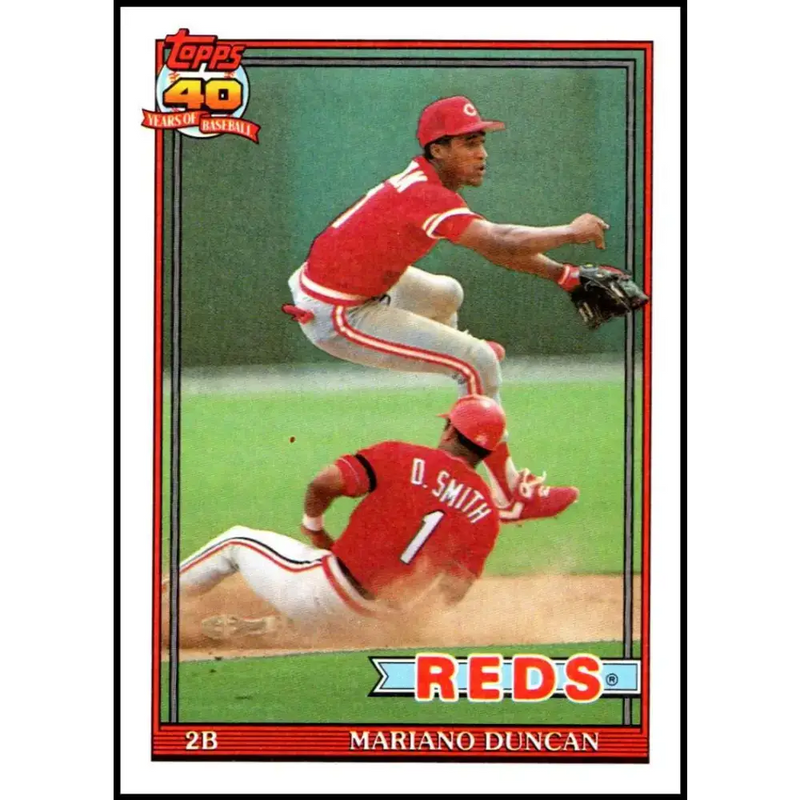 1991 Topps #13 Mariano Duncan NM-MT Cincinnati Reds Baseball Card - Baseball Card Single