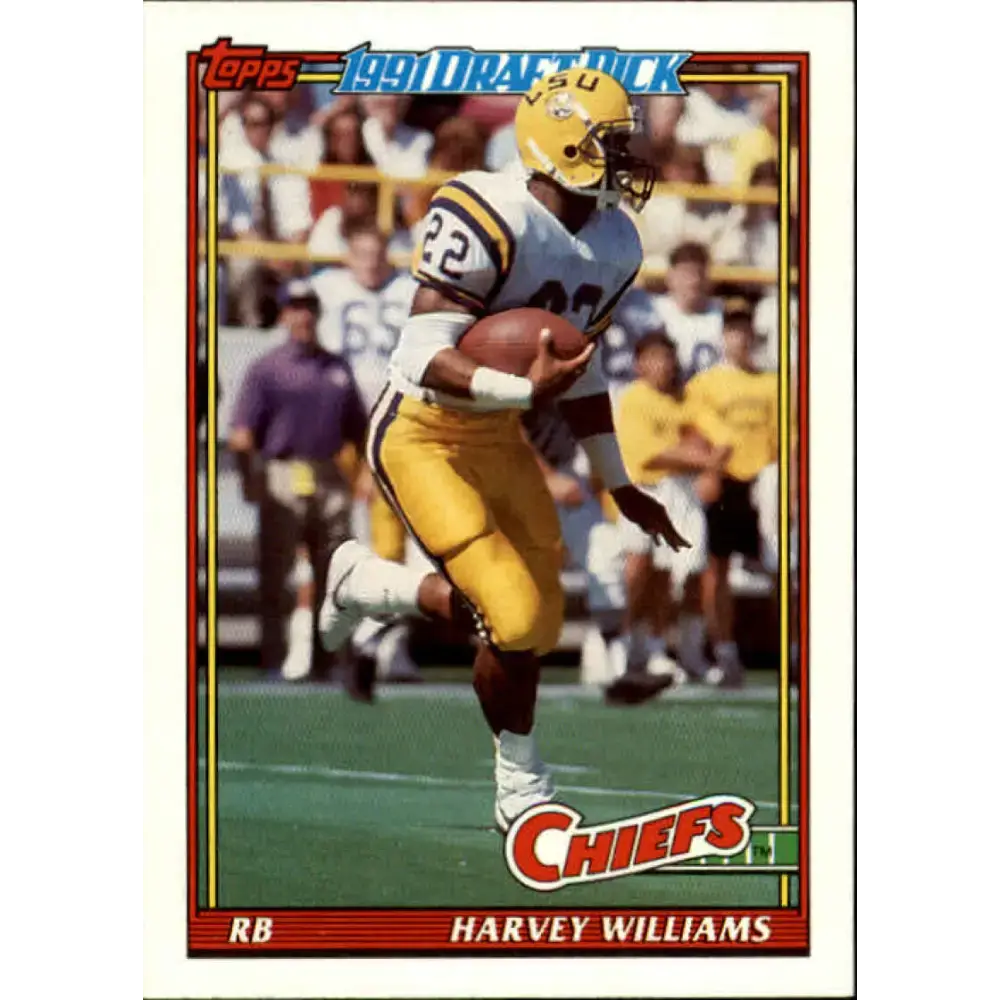 1991 Topps #130 Harvey Williams NM-MT RC Rookie Kansas City Chiefs Football Card - Football Card Single