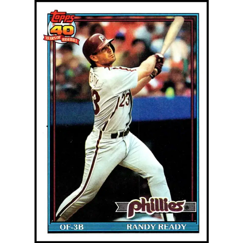 1991 Topps #137 Randy Ready NM-MT Philadelphia Phillies Baseball Card - Baseball Card Single