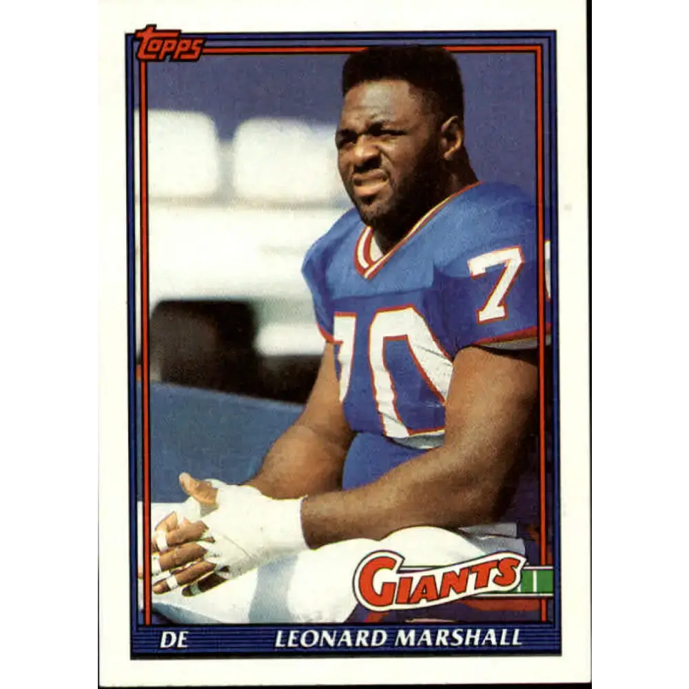1991 Topps #14 Leonard Marshall NM-MT New York Giants Football Card - Football Card Single
