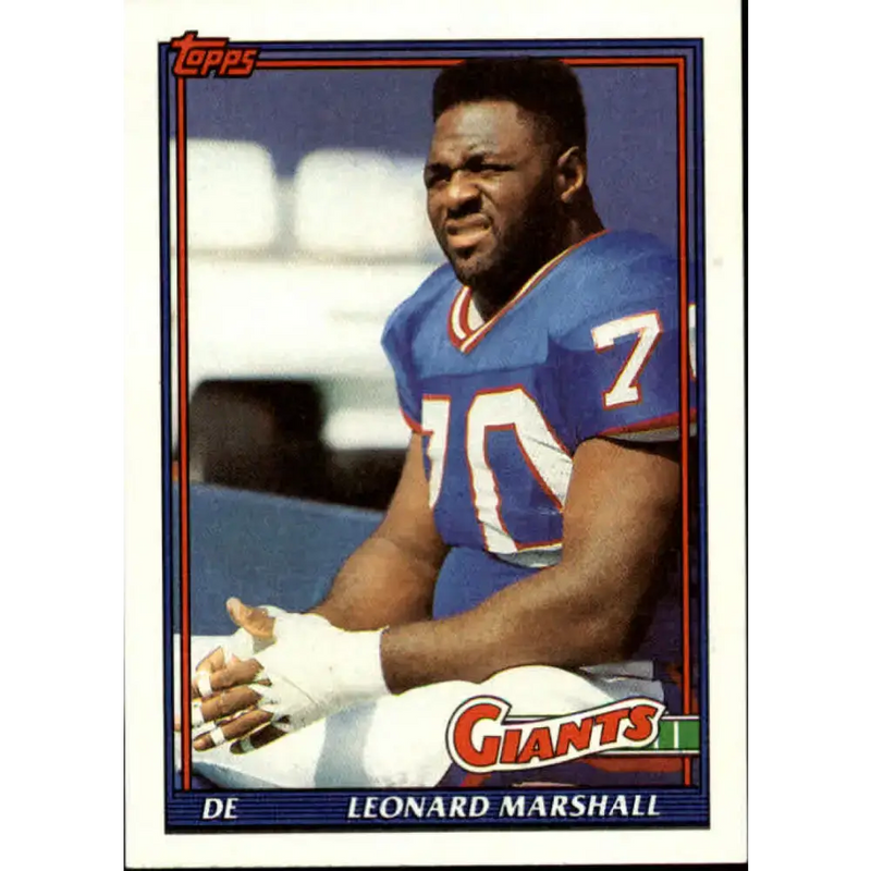 1991 Topps #14 Leonard Marshall NM-MT New York Giants Football Card - Football Card Single
