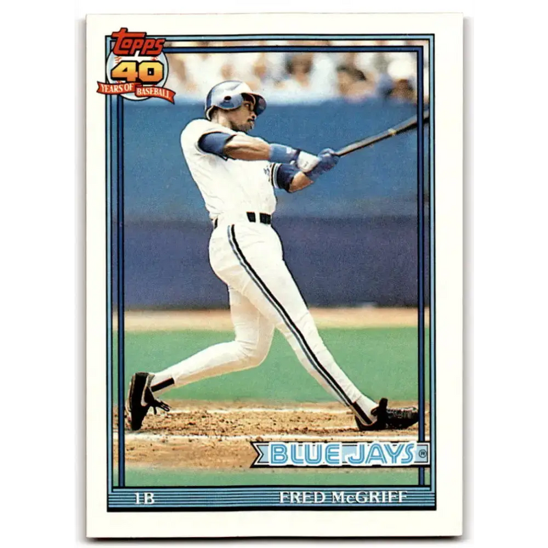 1991 Topps #140 Fred McGriff NM-MT Toronto Blue Jays Baseball Card - Baseball Card Single