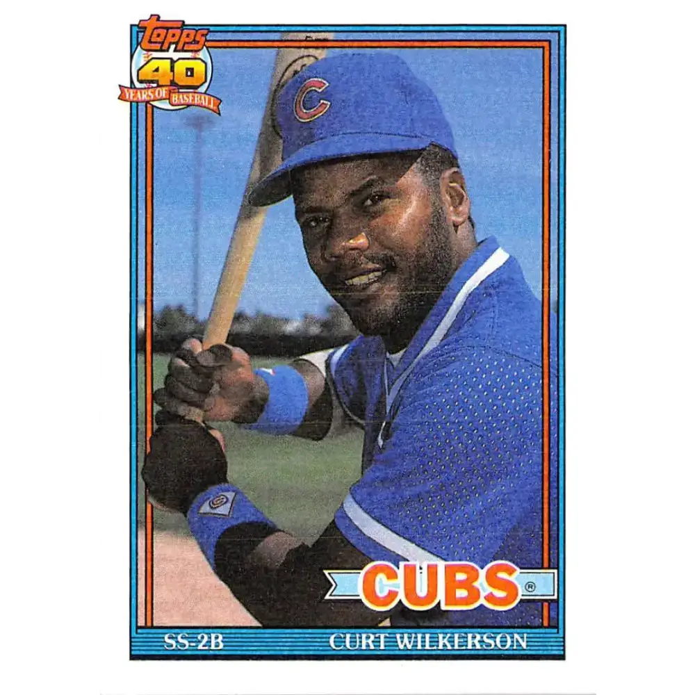 1991 Topps #142 Curtis Wilkerson NM-MT Chicago Cubs Baseball Card - Baseball Card Single