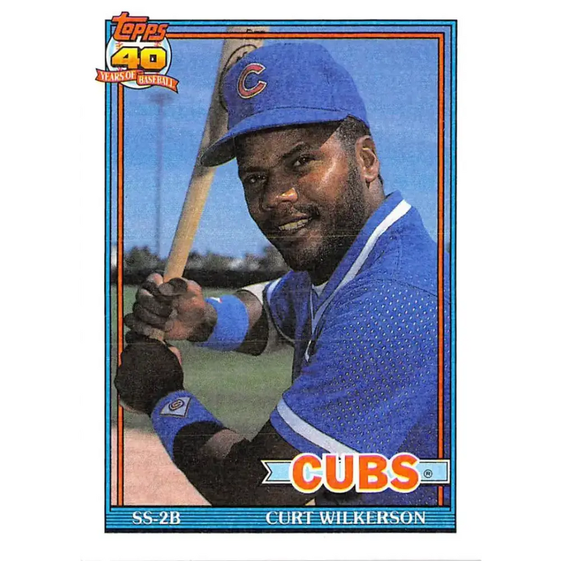 1991 Topps #142 Curtis Wilkerson NM-MT Chicago Cubs Baseball Card - Baseball Card Single